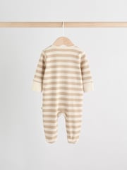 Brown Baby Bear Print Two Way Zip Sleepsuits 4 Pack (0mths-2yrs) - Image 12 of 20
