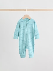 Blue/Green Baby Two Way Zip Footless Sleepsuits 5 Pack (0mths-3yrs) - Image 5 of 17