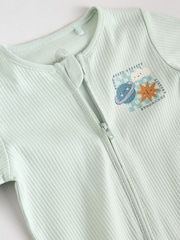 Light Blue Baby Two Way Zip Footless Cotton Sleepsuits 3 Pack (0mths-3yrs) - Image 11 of 12