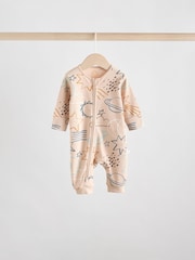 Light Blue Baby Two Way Zip Footless Cotton Sleepsuits 3 Pack (0mths-3yrs) - Image 3 of 12