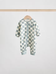 Light Blue Baby Two Way Zip Footless Cotton Sleepsuits 3 Pack (0mths-3yrs) - Image 5 of 12