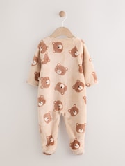 Brown Baby Star Fleece Sleepsuit - Image 2 of 6
