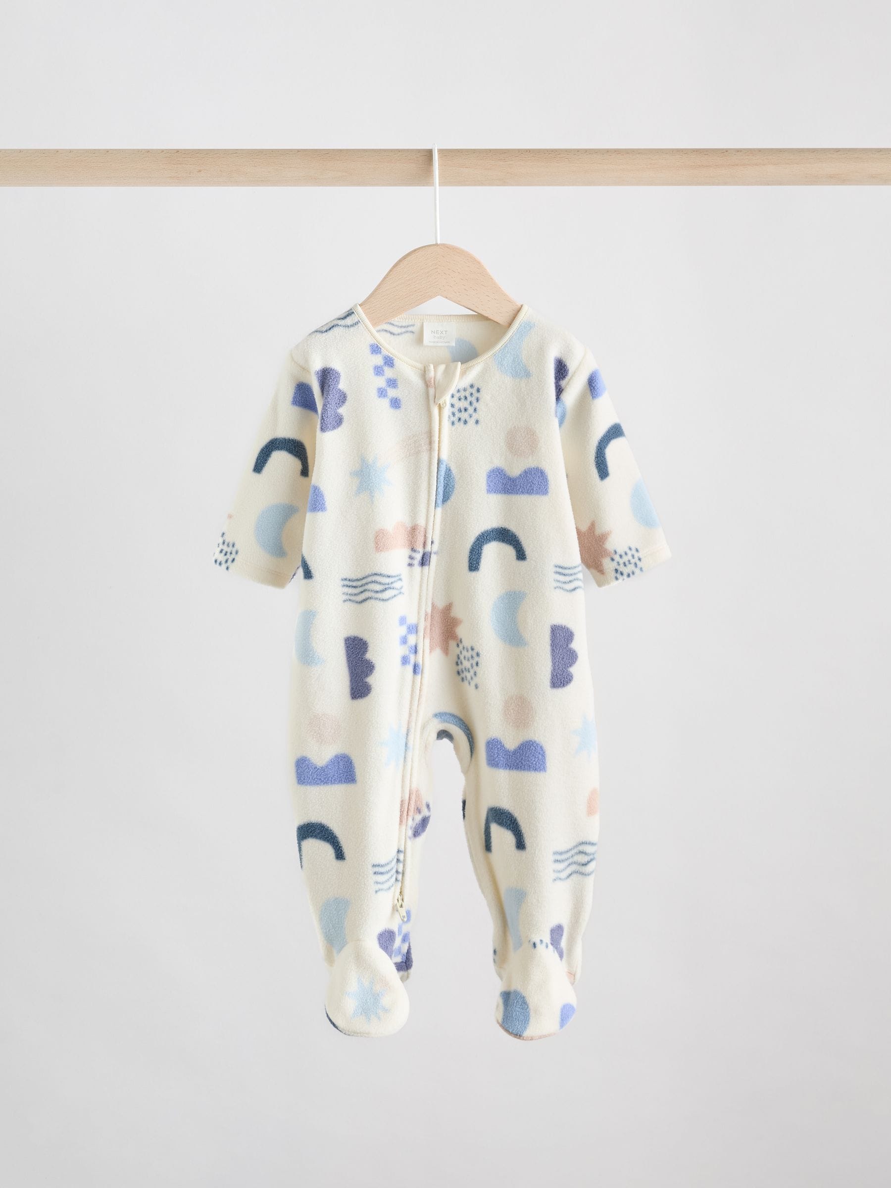 Buy Blue Baby Micro Fleece Two Way Zip Sleepsuits 2 Pack from the