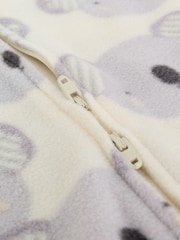 Grey Baby Micro Fleece Two Way Zip Sleepsuits 2 Pack - Image 9 of 12