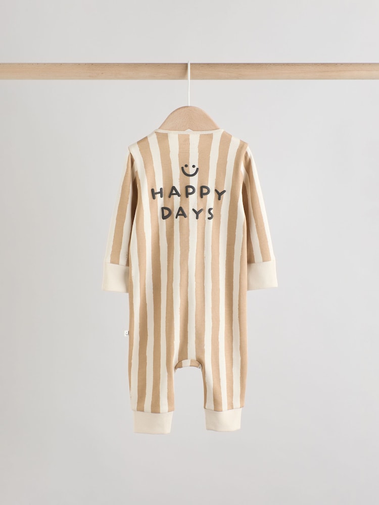 Olive Green 3 Pack Baby Sleepsuits (0-3yrs) - Image 6 of 12