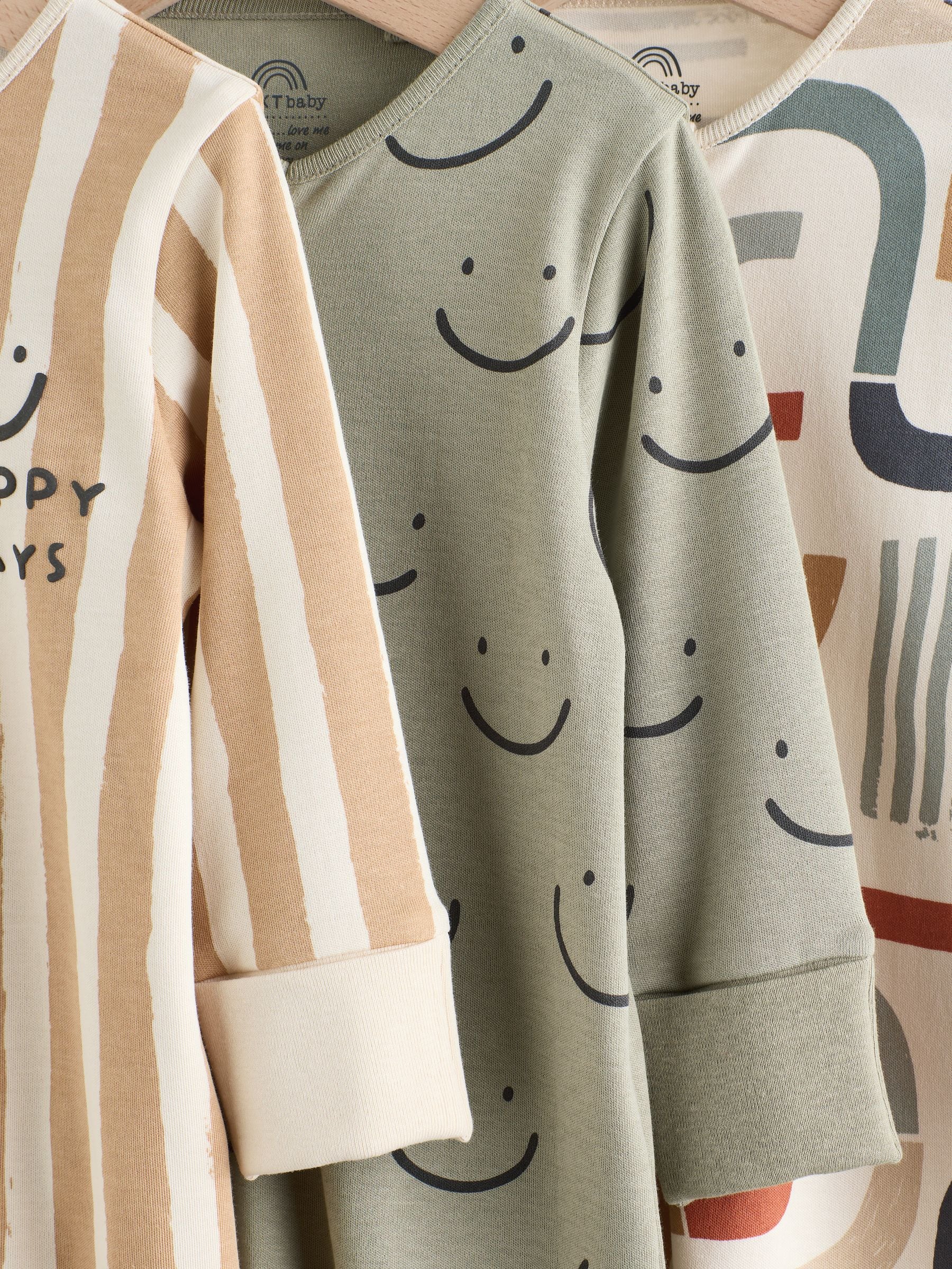 Next：日本 オリーブ グリーン - ベビー パジャマ 3 枚組（0～3 歳