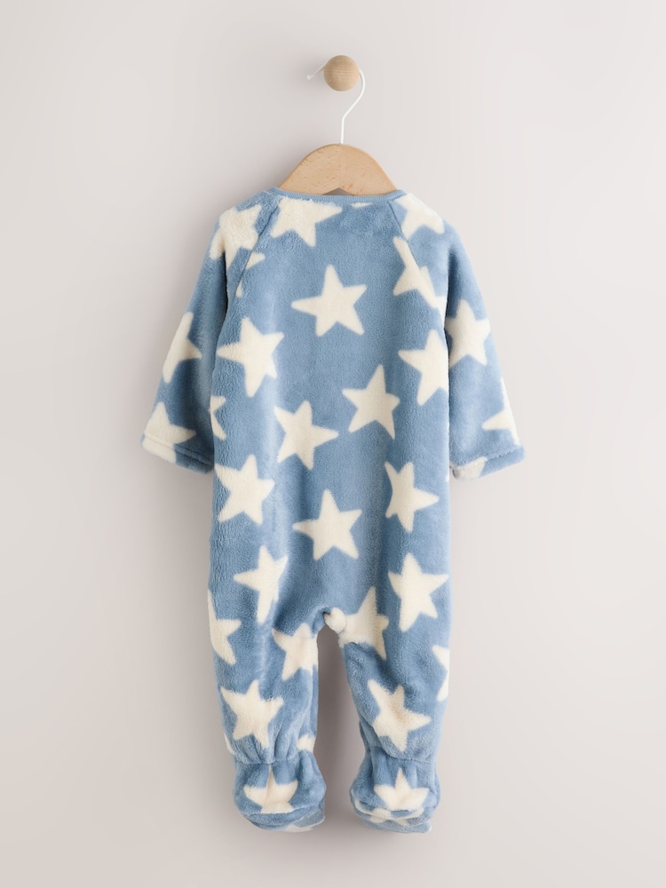 Blue Baby Star Fleece Sleepsuit - Image 2 of 6