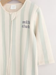 Sage Green Milk Club Baby Fleece Lined Sleepsuit - Image 3 of 7