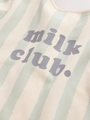 Sage Green Milk Club Baby Fleece Lined Sleepsuit - Image 7 of 7