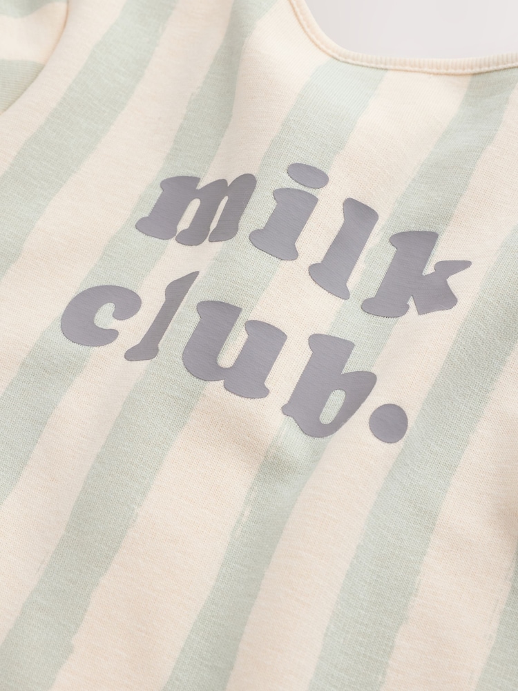 Sage Green Milk Club Baby Fleece Lined Sleepsuit - Image 7 of 7 Sage Green Milk Club Baby Fleece Lined Sleepsuit - Image 7 of 7