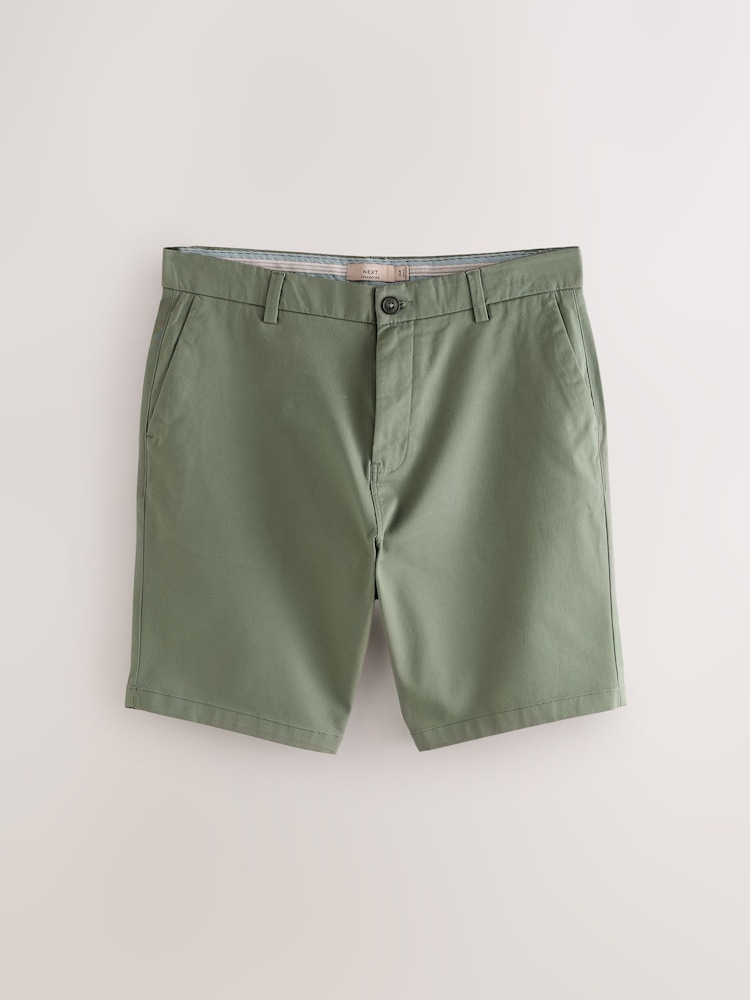Blue/Bone/Sage Straight Fit Stretch Chinos Shorts 3 Pack - Image 4 of 7