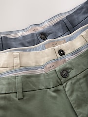 Blue/Bone/Sage Straight Fit Stretch Chinos Shorts 3 Pack - Image 6 of 7