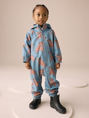Blue Hamish Print Waterproof Fleece Lined Puddlesuit (3mths-7yrs) - Image 1 of 7