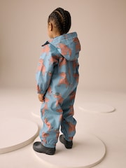 Blue Hamish Print Waterproof Fleece Lined Puddlesuit (3mths-7yrs) - Image 3 of 7