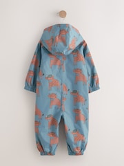 Blue Hamish Print Waterproof Fleece Lined Puddlesuit (3mths-7yrs) - Image 5 of 7