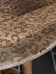 Rockett St George Mango Wood Leopard Print Coffee Nest - Image 3 of 6