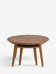 Rockett St George Mango Wood Leopard Print Coffee Nest - Image 4 of 6