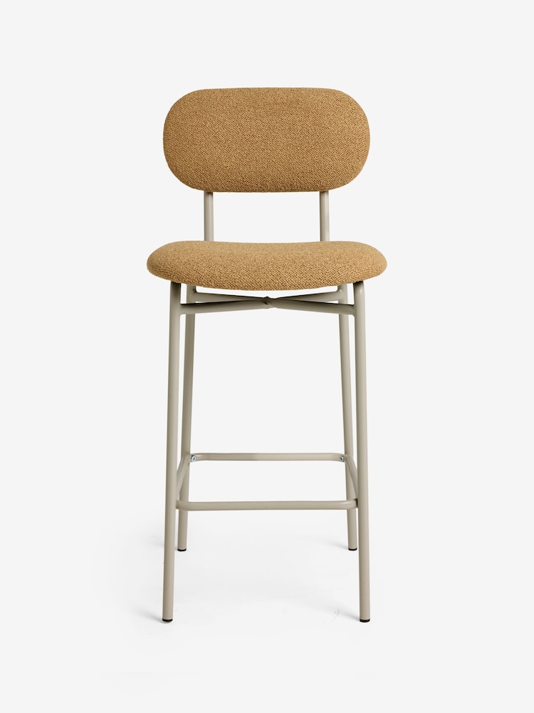 MADE.COM Caramel Pax Boucle and Ecru Legs Clemmie Bar Stool - Image 5 of 5