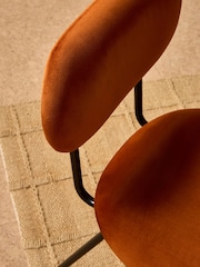 MADE.COM Set of 2 Cinnamon Velvet and Black Legs Clemmie Dining Chairs - Image 2 of 5