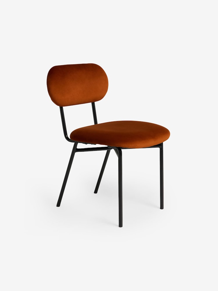 MADE.COM Set of 2 Cinnamon Velvet and Black Legs Clemmie Dining Chairs - Image 5 of 5