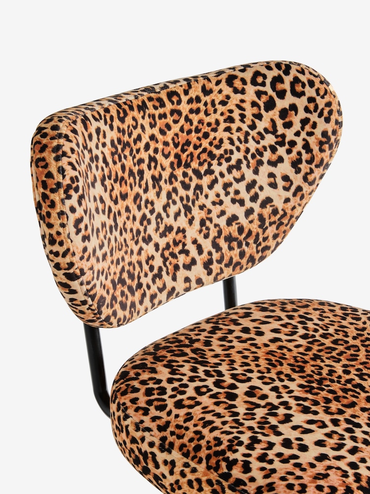 Rockett St George Leopard Love Velvet Perfect Bar Stool - Image 9 of 9