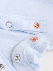 Blue/White Baby Embroidered Sleepsuits 3 Pack - Image 12 of 14