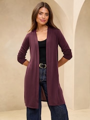 Lipsy Burgundy Red Longline Cardigan - Image 1 of 4
