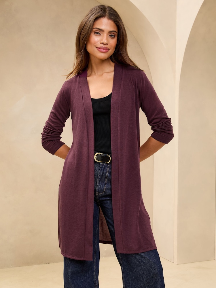 Lipsy Burgundy Red Longline Cardigan - Image 1 of 4