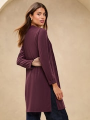 Lipsy Burgundy Red Longline Cardigan - Image 3 of 4