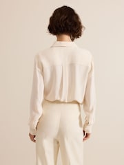 Phase Eight White Maya PU Shirt - Image 4 of 9