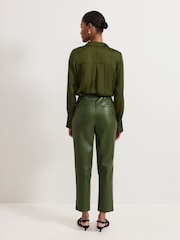 Phase Eight Green Mya PU Crop Trousers - Image 4 of 8