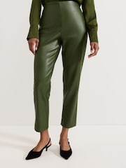 Phase Eight Green Mya PU Crop Trousers - Image 5 of 8