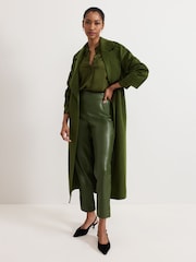 Phase Eight Green Mya PU Crop Trousers - Image 7 of 8