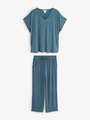 Blue Ribbed Pyjamas Set - Image 1 of 3