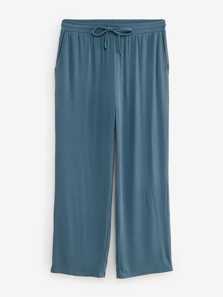 Blue Ribbed Pyjamas Set - Image 3 of 3