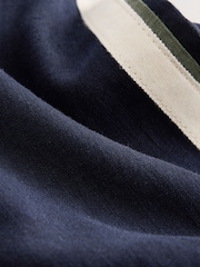 Navy Side Stripe Wide Leg Linen Rich Trousers - Image 8 of 8