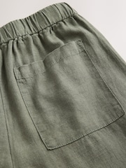 Green Side Stripe Wide Leg Linen Rich Trousers - Image 3 of 3