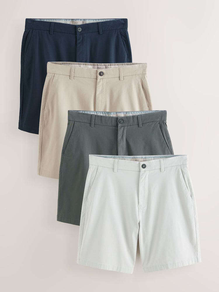 Multi Loose Fit Stretch Chino Shorts 4 Pack - Image 1 of 17