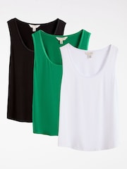 Black White and Green X3 - Love & Roses Scoop Neck Jersey Vest - Bild 1 von 8