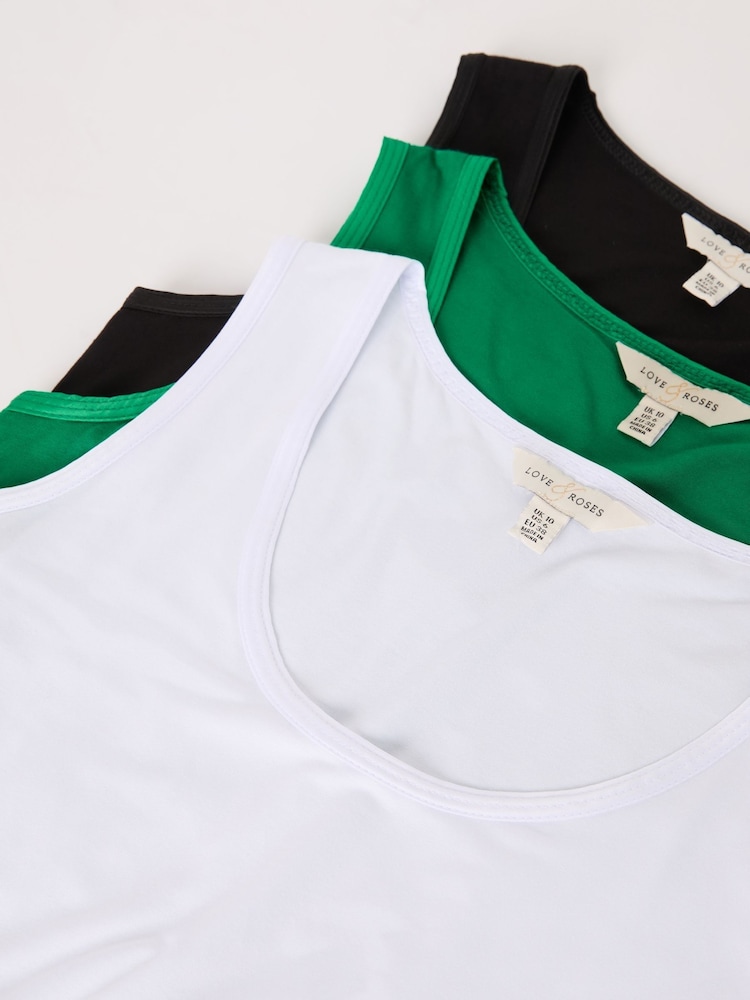 Black White and Green X3 - Love & Roses Scoop Neck Jersey Vest - Bild 8 von 8