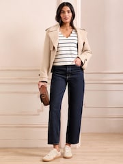 Love & Roses Black Ivory and Stripe X3 Scallop Neck Jersey Long Sleeve Top - Image 5 of 8