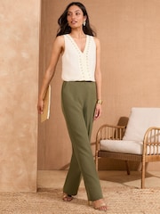 Love & Roses Ivory Petite VNeck Vest - Image 3 of 4