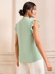 Love & Roses Mint Green Pintuck Sleeveless Blouse - Image 4 of 4