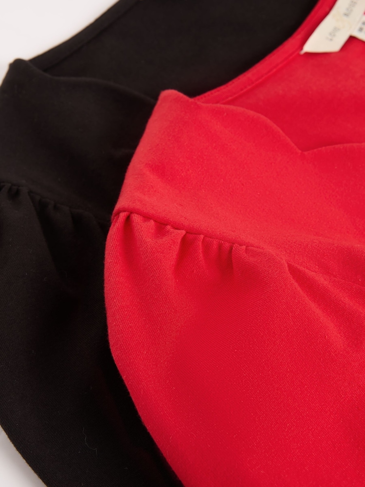 Love & Roses Black and Red X2 Scallop Neck Jersey Long Sleeve Top - Image 7 of 7 Love & Roses Black and Red X2 Scallop Neck Jersey Long Sleeve Top - Image 7 of 7