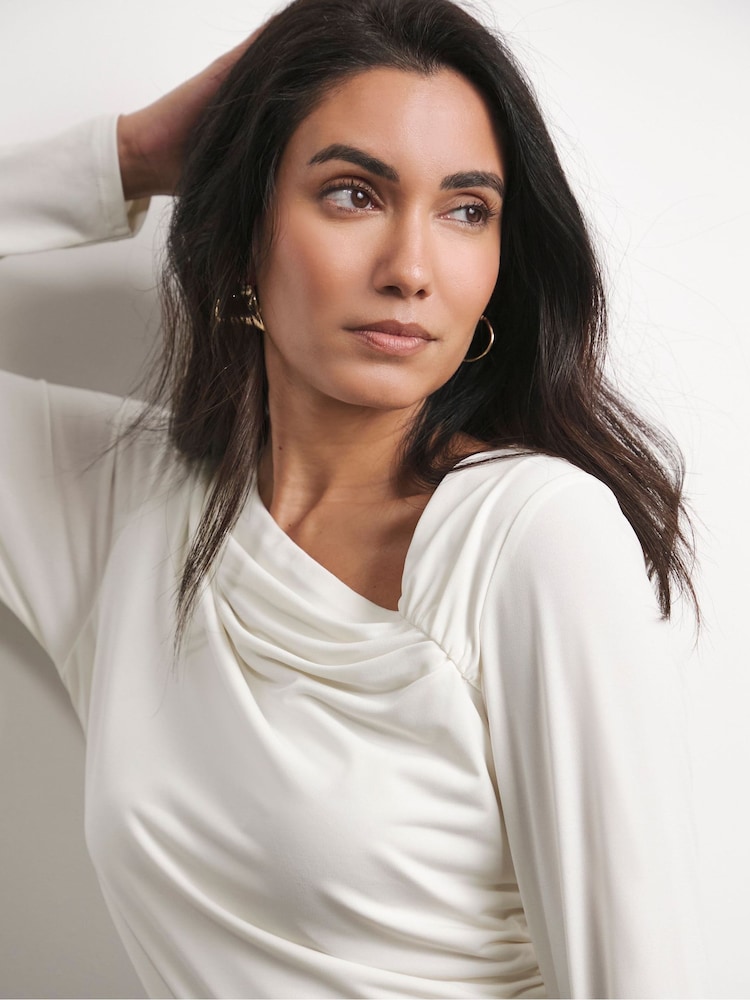 Joanna Hope Jersey Top With Brooch - Image 4 of 4