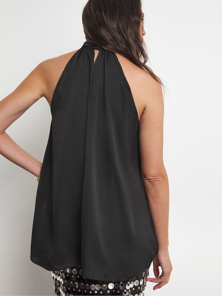 Joanna Hope Corsage Halter Black Neck Top - Imagen 2 de 4