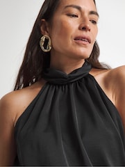 Joanna Hope Corsage Halter Black Neck Top - Imagen 4 de 4