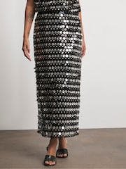 Joanna Hope Sequin Column Black Skirt - Image 3 of 4