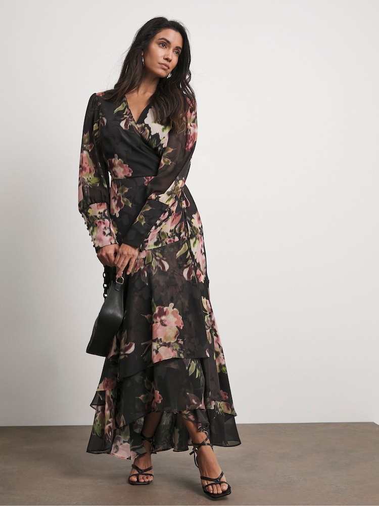 Joanna Hope Black Wrap Dress - Image 1 of 4