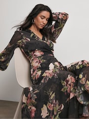 Joanna Hope Black Wrap Dress - Image 3 of 4